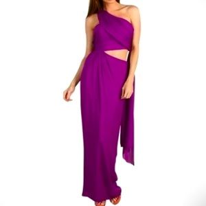 Halston Heritage Fushcia Sarong Saree Dress